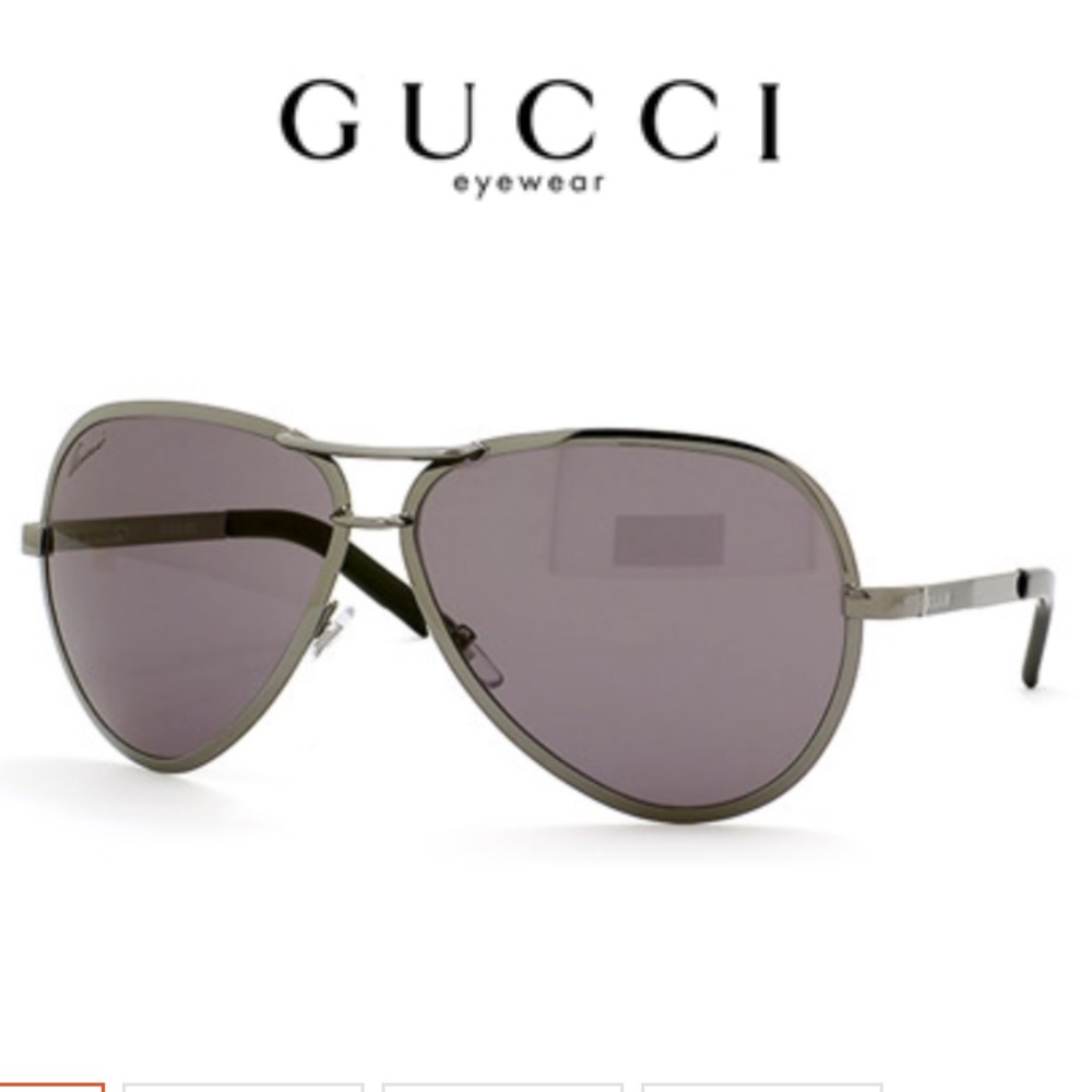 Gucci Gray Aviator Sunglasses